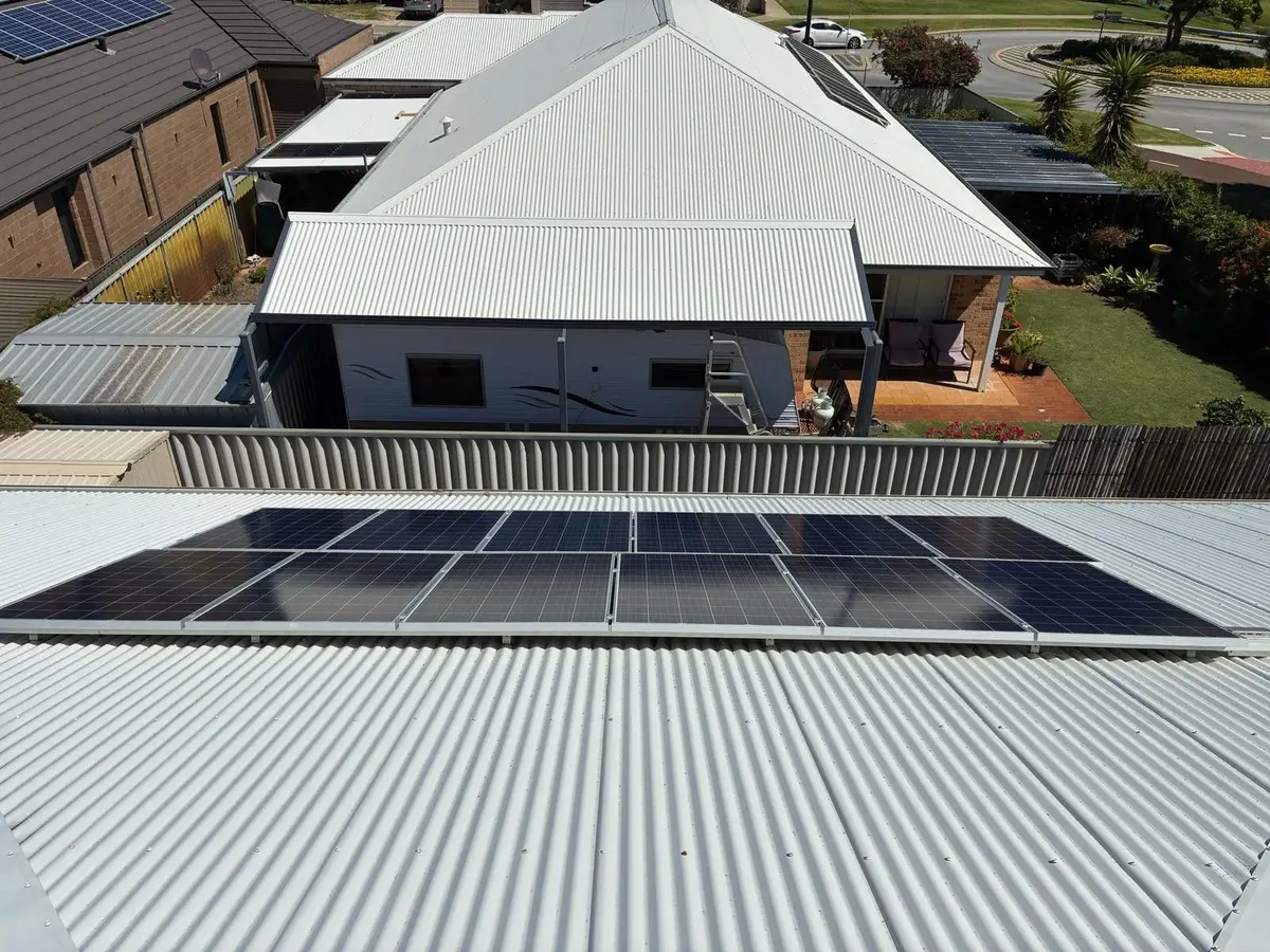 Solar panels on a roof after cleaning
